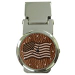 Leather-Look USA Money Clip Watch