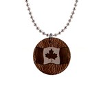 Leather-Look Canada 1  Button Necklace