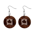 Leather-Look Canada 1  Button Earrings