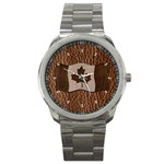 Leather-Look Canada Sport Metal Watch