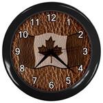 Leather-Look Canada Wall Clock (Black)