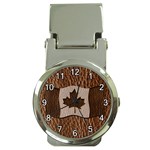 Leather-Look Canada Money Clip Watch