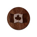 Leather-Look Canada Rubber Round Coaster (4 pack)