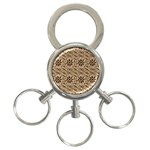 Leather-Look Ornament 3-Ring Key Chain