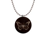 Leather-Look Butterfly 1  Button Necklace