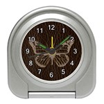 Leather-Look Butterfly Travel Alarm Clock