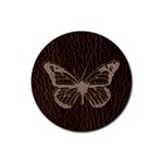 Leather-Look Butterfly Rubber Round Coaster (4 pack)