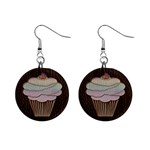 Leather-Look Baking 1  Button Earrings