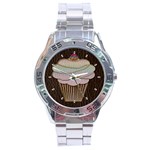 Leather-Look Baking Stainless Steel Analogue Men’s Watch