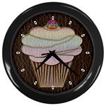 Leather-Look Baking Wall Clock (Black)