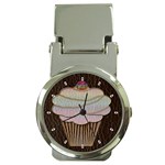 Leather-Look Baking Money Clip Watch