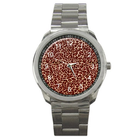 Just Leopard Sport Metal Watch from ArtsNow.com Front