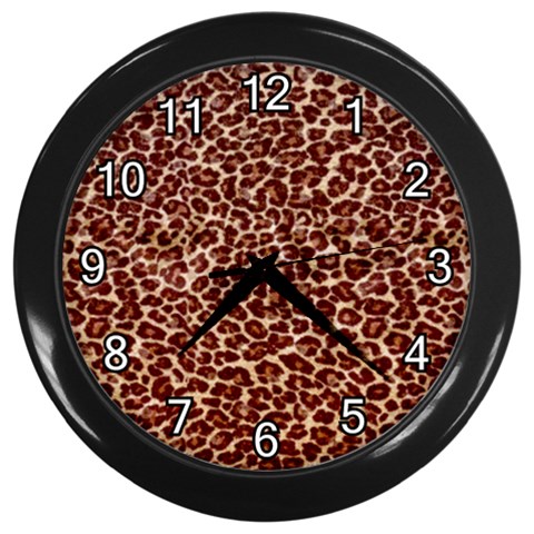 Just Leopard Wall Clock (Black) from ArtsNow.com Front
