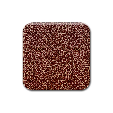 Just Leopard Rubber Square Coaster (4 pack) from ArtsNow.com Front