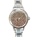 Just Snow Leopard Round Italian Charm Watch