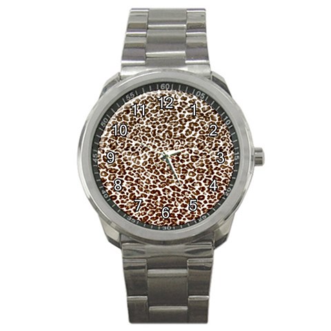 Just Snow Leopard Sport Metal Watch from ArtsNow.com Front