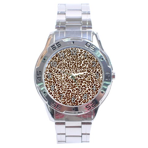 Just Snow Leopard Stainless Steel Analogue Men’s Watch from ArtsNow.com Front