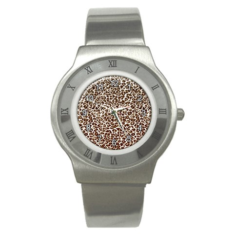 Just Snow Leopard Stainless Steel Watch from ArtsNow.com Front