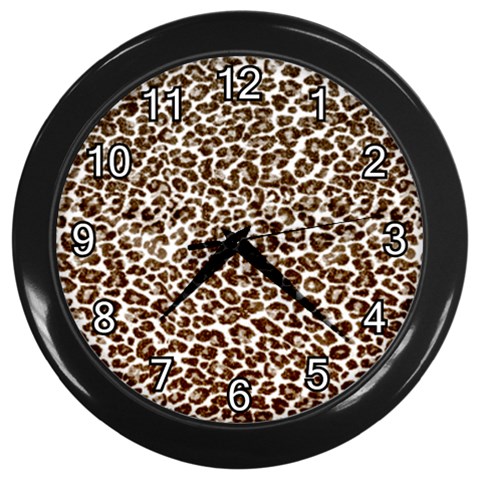 Just Snow Leopard Wall Clock (Black) from ArtsNow.com Front