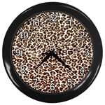 Just Snow Leopard Wall Clock (Black)