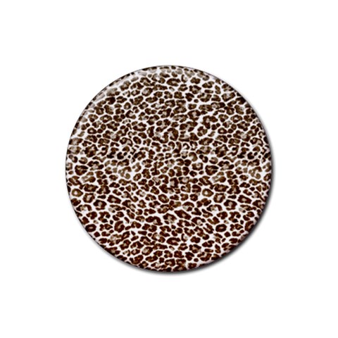 Just Snow Leopard Rubber Round Coaster (4 pack) from ArtsNow.com Front