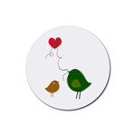 Love Birds Rubber Drinks Coaster (Round)