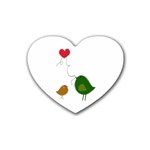 Love Birds 4 Pack Rubber Drinks Coaster (Heart)