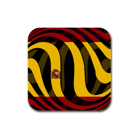 Spain Dark Rubber Square Coaster (4 pack) from ArtsNow.com Front