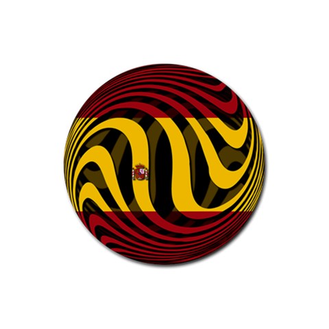 Spain Dark Rubber Round Coaster (4 pack) from ArtsNow.com Front