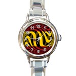 Spain Dark Round Italian Charm Watch