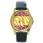 Spain Light Round Gold Metal Watch