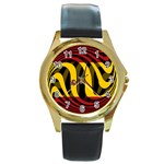 Spain Dark Round Gold Metal Watch