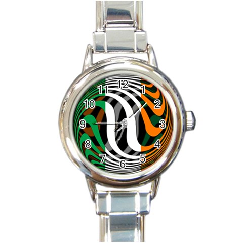 Ireland Round Italian Charm Watch from ArtsNow.com Front