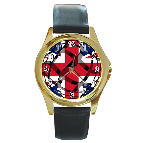 United Kingdom Round Gold Metal Watch from ArtsNow.com Front