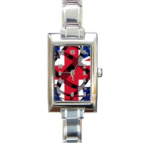 United Kingdom Rectangular Italian Charm Watch from ArtsNow.com Front