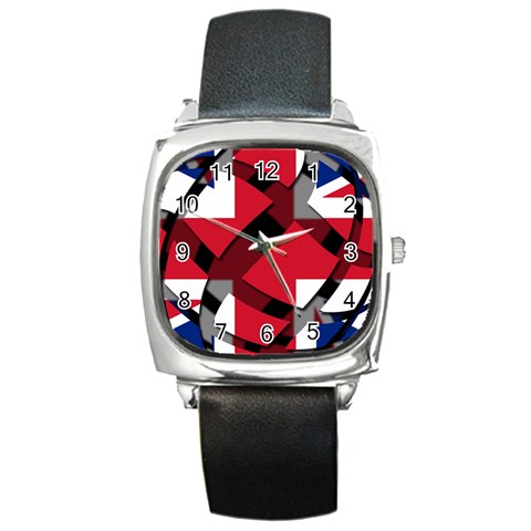 United Kingdom Square Metal Watch from ArtsNow.com Front
