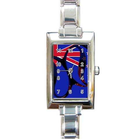 New Zealand Rectangular Italian Charm Watch from ArtsNow.com Front