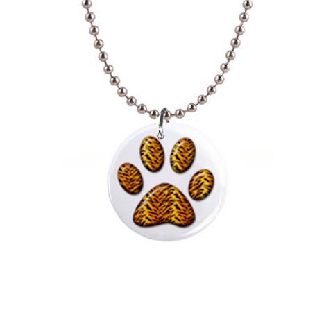 Tiger Paw 1  Button Necklace from ArtsNow.com Front