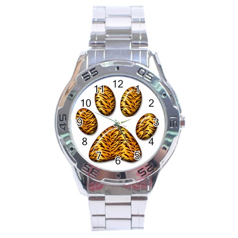 Tiger Paw Stainless Steel Analogue Men’s Watch from ArtsNow.com Front