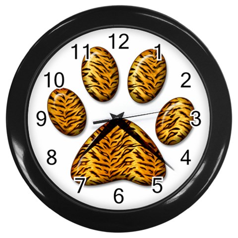 Tiger Paw Wall Clock (Black) from ArtsNow.com Front