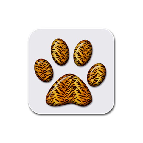 Tiger Paw Rubber Square Coaster (4 pack) from ArtsNow.com Front
