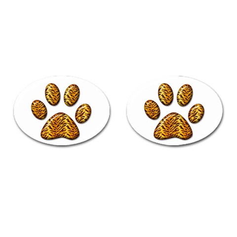 Tiger Paw Cufflinks (Oval) from ArtsNow.com Front(Pair)