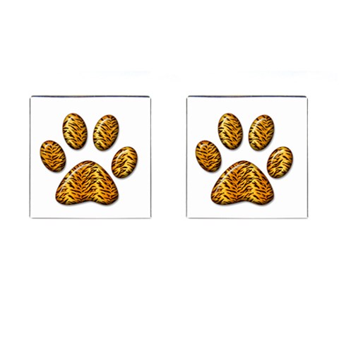 Tiger Paw Cufflinks (Square) from ArtsNow.com Front(Pair)