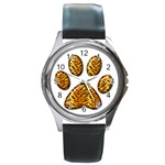 Tiger Paw Round Metal Watch