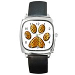 Tiger Paw Square Metal Watch