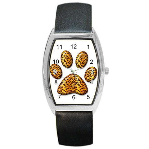 Tiger Paw Barrel Style Metal Watch from ArtsNow.com Front