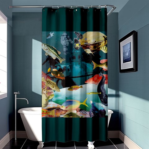 Aqua Adventures Medium Shower Curtain 36  x 72  (Stall) from ArtsNow.com Curtain(36 X72 ) - 33.26 x66.24  Curtain(36 X72 )