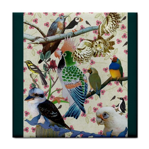 Pretty Birdies Medium Tile Coaster from ArtsNow.com Front