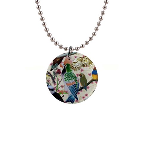 Pretty Birdies Medium 1  Button Necklace from ArtsNow.com Front