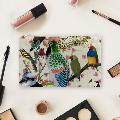 Pretty Birdies Medium Cosmetic Bag (Medium) from ArtsNow.com Front